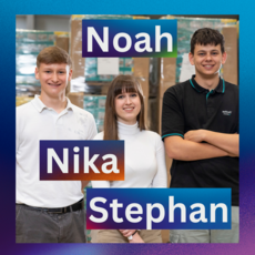Noah, Nika und Stephan: Industriekaufleute